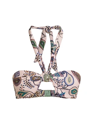 Valderice Paisley Halter Bikini Top