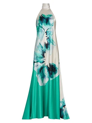 Sherry Silk Halter Gown