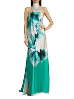 Sherry Silk Halter Gown