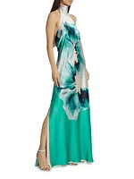 Sherry Silk Halter Gown