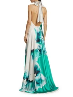 Sherry Silk Halter Gown