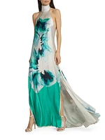 Sherry Silk Halter Gown