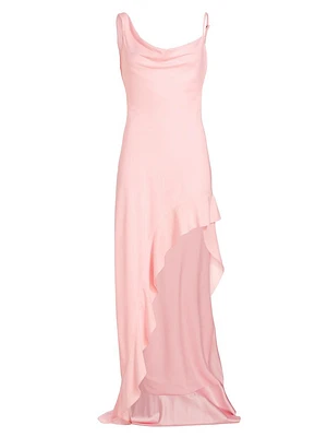 Daphne Silk Cowl-Neck Gown