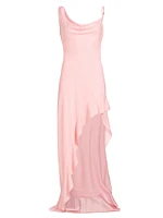 Daphne Silk Cowl-Neck Gown