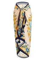 Marine Jardim Floral Tassel Pareo