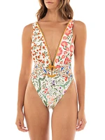 Ina Seed Plunge One-Piece Swimsuit