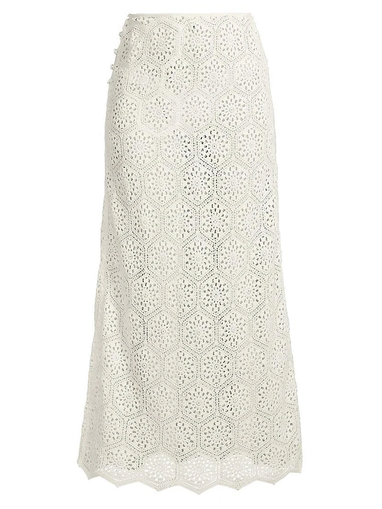 Returning To The Roots Tove Seed Crochet Maxi Skirt