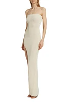 Baika Rib-Knit Strapless Column Gown