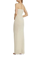 Baika Rib-Knit Strapless Column Gown