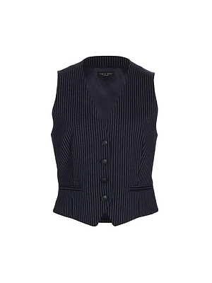 Priya Pinstriped Crop Vest