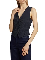 Priya Pinstriped Crop Vest