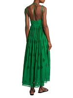 Strappy Lace-Paneled Maxi Dress