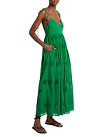 Strappy Lace-Paneled Maxi Dress