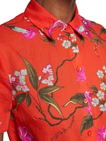 Cotton-Linen Floral Shirt