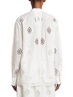 Open-Back Lace-Paneled Shirt