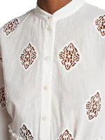 Open-Back Lace-Paneled Shirt