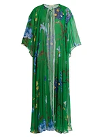 Floral Silk Cover-Up Kaftan