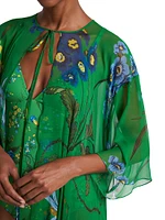 Floral Silk Cover-Up Kaftan