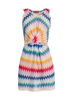 Tie-Dye Chevron Short Cover-Up