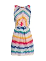 Tie-Dye Chevron Short Cover-Up