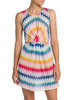 Tie-Dye Chevron Short Cover-Up