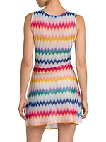 Tie-Dye Chevron Short Cover-Up