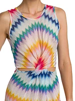 Tie-Dye Chevron Short Cover-Up