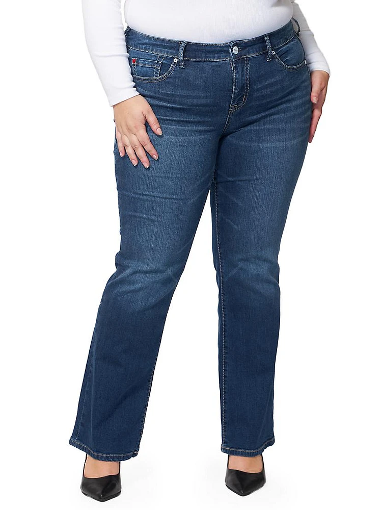 Baylee Mid-Rise Boot-Cut Jeans