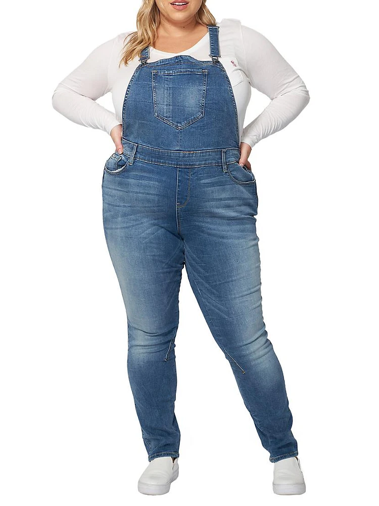 Anna Straight-Leg Denim Overalls