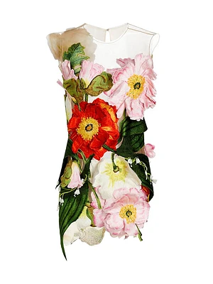 Painted Poppies Threadwork Minidress