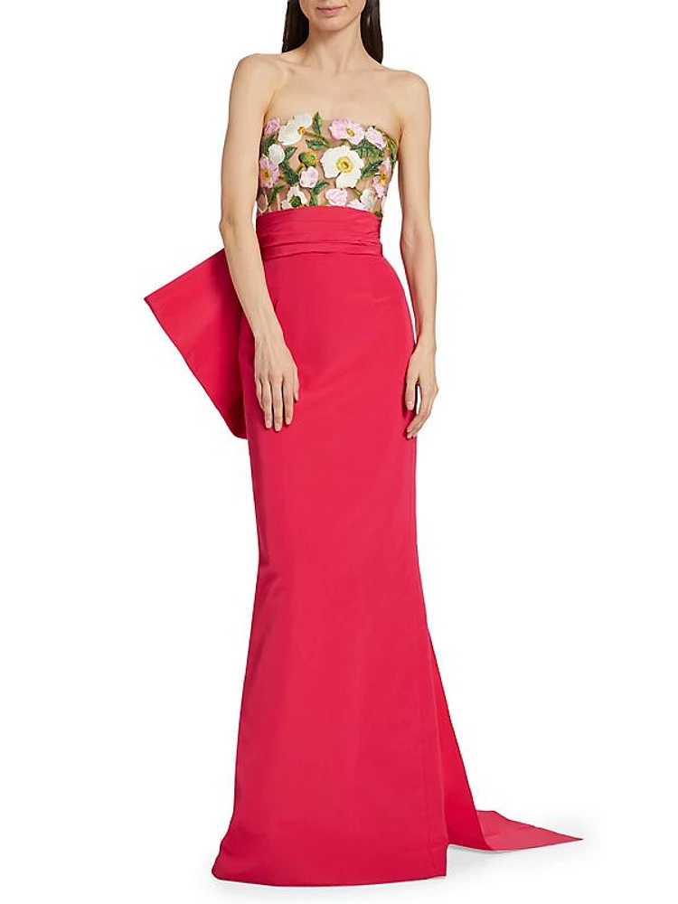 Painted Poppies Faille Gown