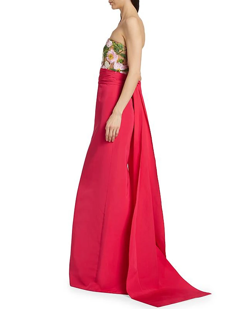 Painted Poppies Faille Gown