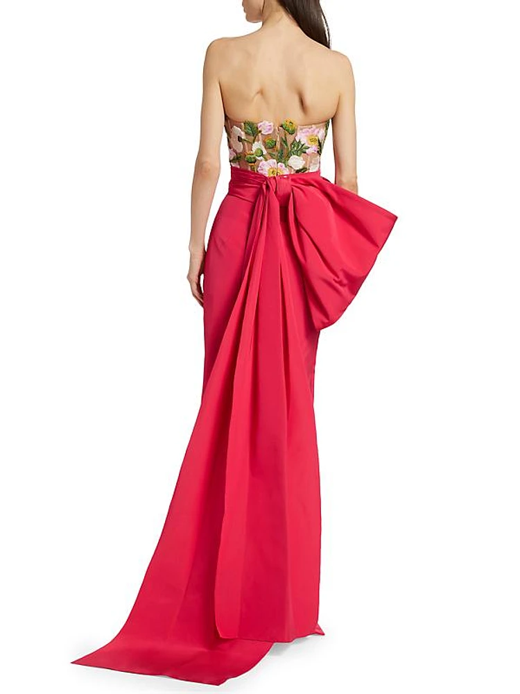 Painted Poppies Faille Gown