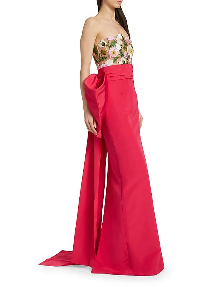 Painted Poppies Faille Gown