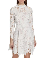 Botanical Guipure Lace Minidress