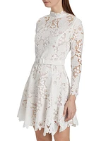 Botanical Guipure Lace Minidress