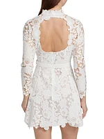 Botanical Guipure Lace Minidress