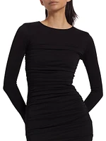 Katherina Crewneck Long-Sleeve Gown