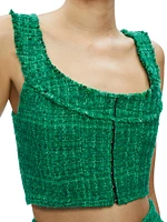 Kensie Tweed Crop Bustier Top