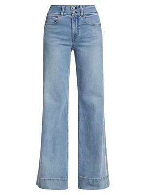 Missa Crystal Stripe Wide-Leg Jeans