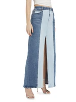 Rye Two-Tone Denim Maxi Skirt