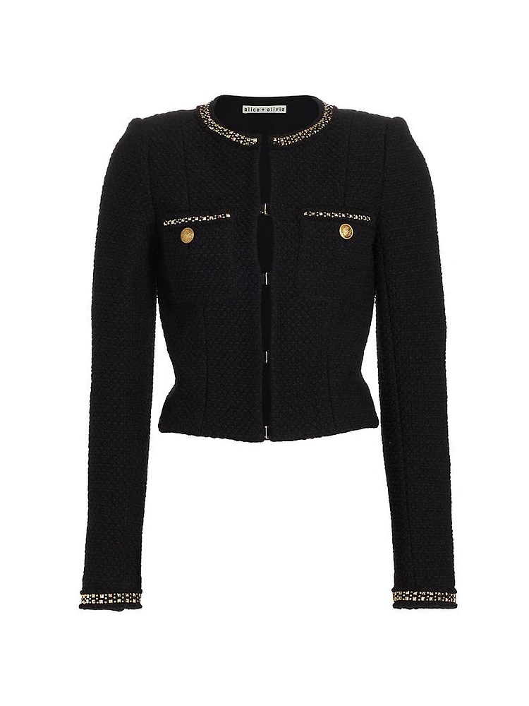 Shiloh Embellished Cotton Tweed Jacket