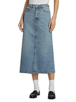 The Column Denim Midi-Skirt