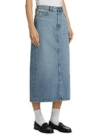 The Column Denim Midi-Skirt