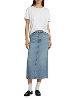 The Column Denim Midi-Skirt