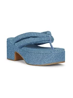 70MM Platform Denim Flip-Flops