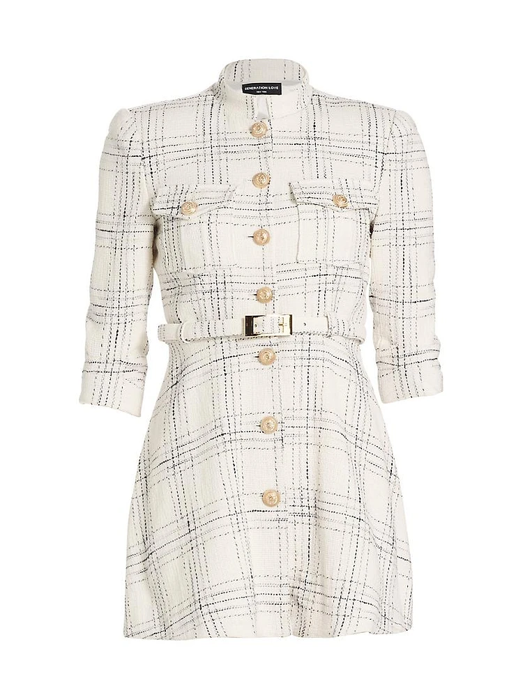 June Tweed Checkered Minidress