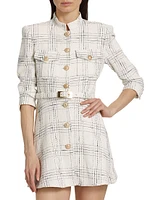 June Tweed Checkered Minidress