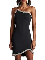 Imitation Pearl-Trimed Neoprene Minidress