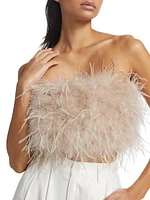 Strapless Feather Bustier Top